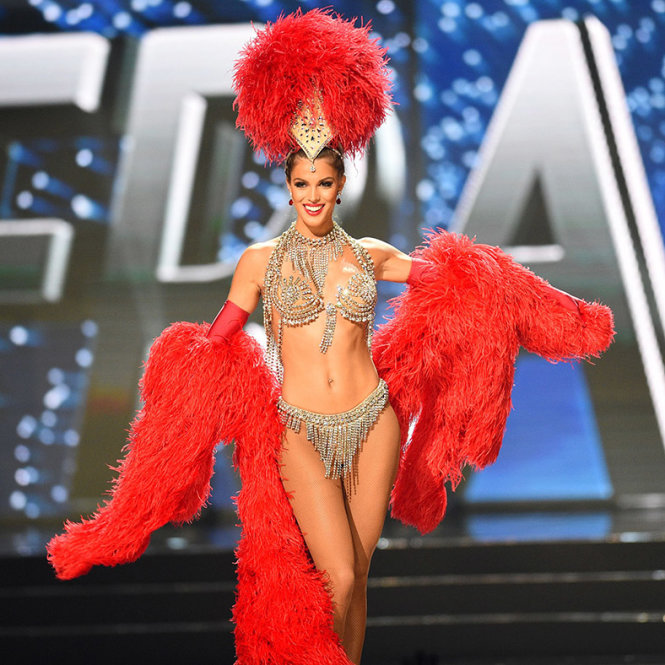 Miss France national costume in the beauty pageant’s preliminary round